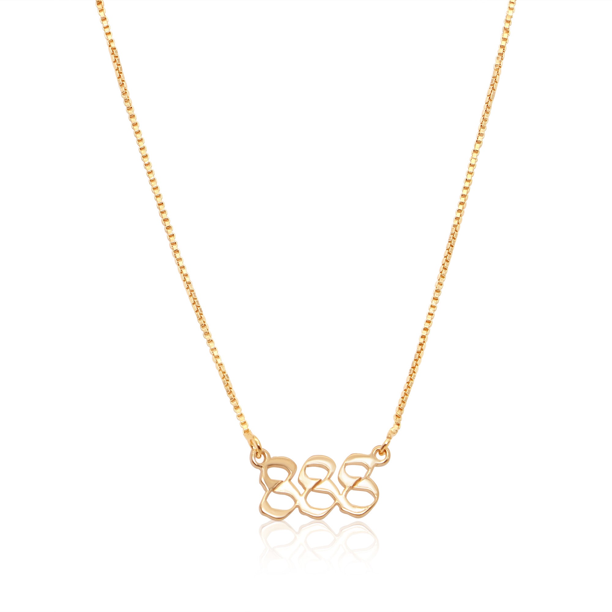 14K Yellow Gold Custom Diamond Angel Number Necklace – NYC Luxury